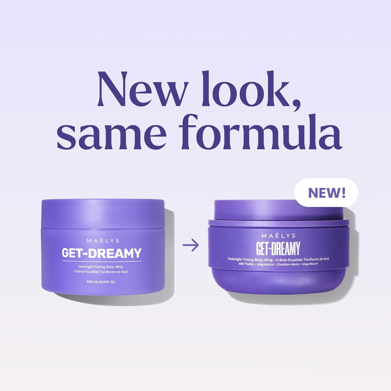 MAËLYS GET-DREAMY Overnight Toning Whip - Cellulite Cream & Skin Tightening Support with Milk Thistle + Uva-Ursi - Moisturizing Body Cream in a Whipped Texture (6.8 Fl Oz)