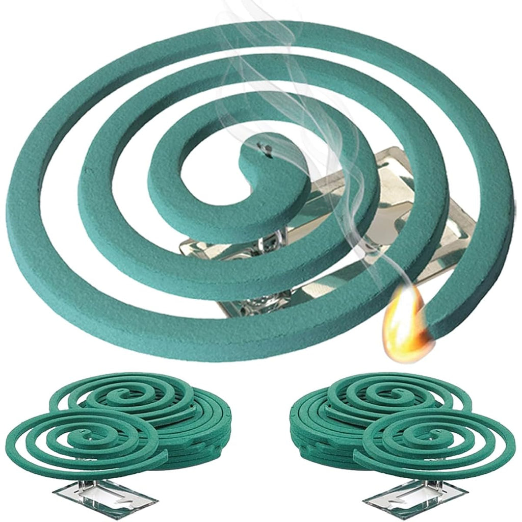 W4W Mosquito Repellent Coils - Outdoor Use Reaches Up To 10 Feet - Each Burns For 5-7 Hours (Three Pack Contains 12 Coils & 6 Stands)