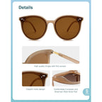 SOJOS Sunglasses Womens Trendy 2025 Classic Round Retro Vintage Shades Large Frame Sunnies SJ2067 Jelly Brown
