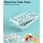 Ice Cube Tray with Lid and Bin – Round Ice Cube Trays for Freezer, BPA-Free Food-Grade Ice Mold, Stackable Ice Ball Maker, Iced Bucket Kits, Circle Ice Tray for Cocktails, Whiskey, Coffee, and Drinks