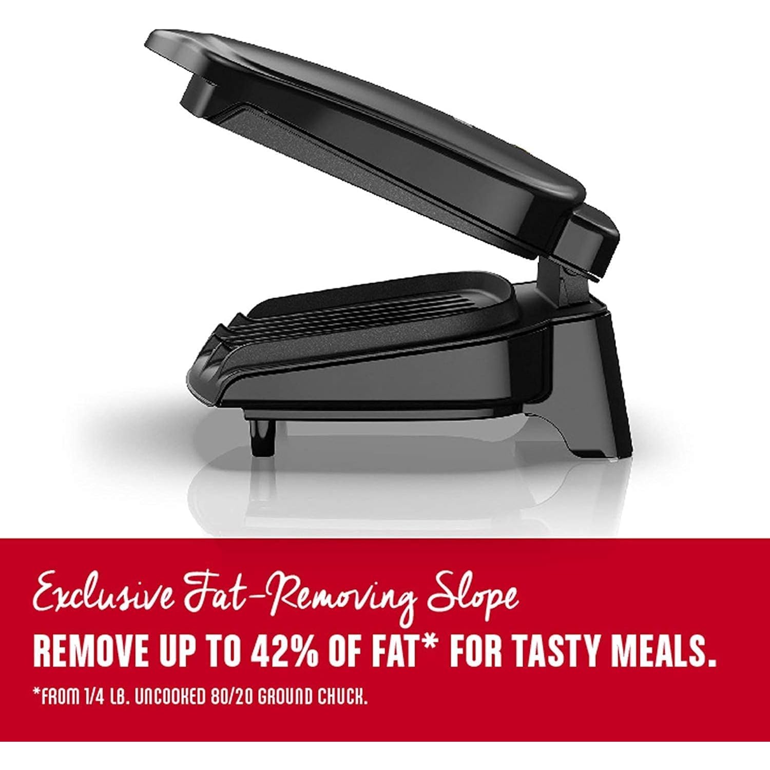 George Foreman GR10B 2-Serving Mini Grill & Panini Press, Compact 7.3” x 5.6” Cooking Surface,1–2 Servings, Dorms & Small Kitchens