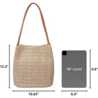 Aphoraeny Straw Beach Bag Buckets Totes Handbag Shoulder Tote Bag Straw Purse Summer Purse Women Summer Handbag