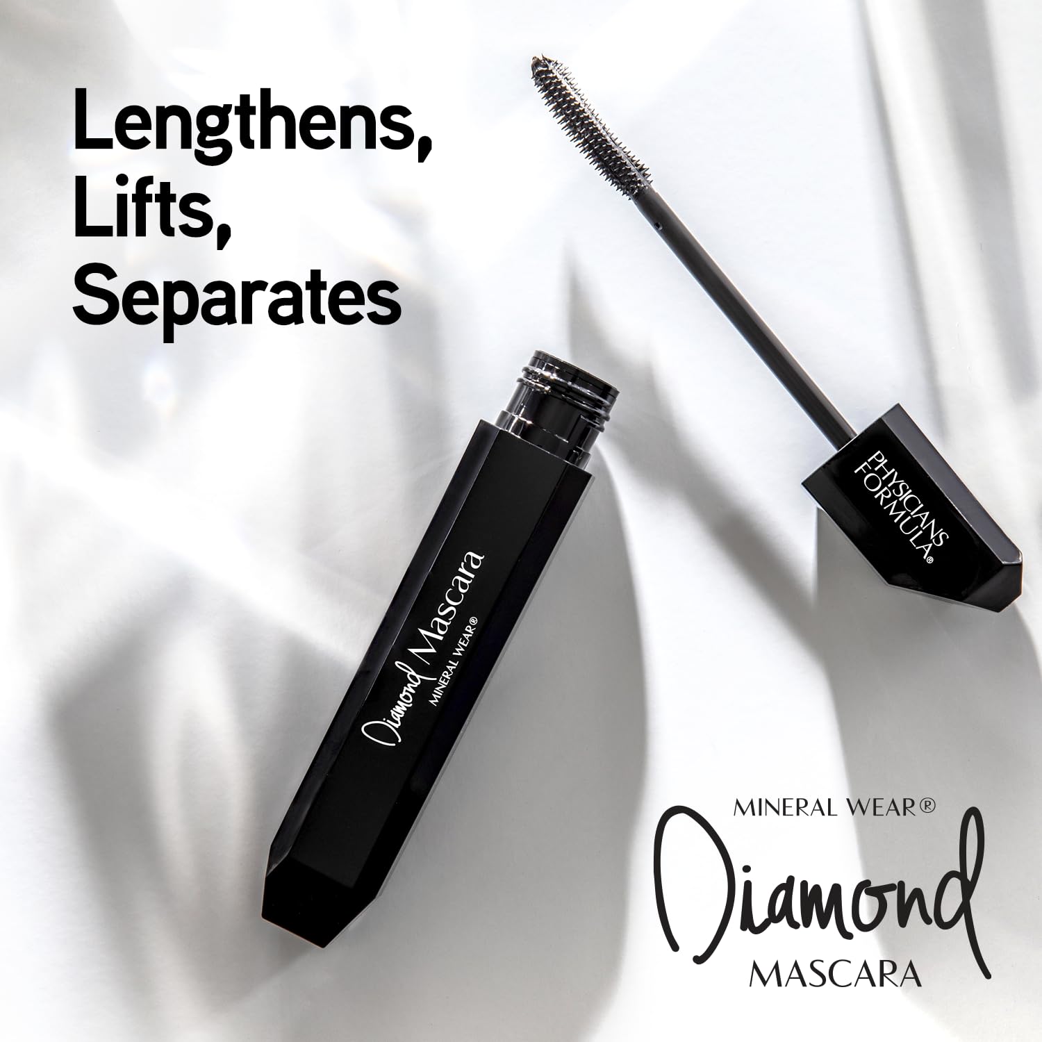 Physicians Formula Mineral Wear Diamond Mascara Black Diamond 2.12 FL Oz, Dermatologist Tested, Opthahlamologist Approved, Sensitive Eyes