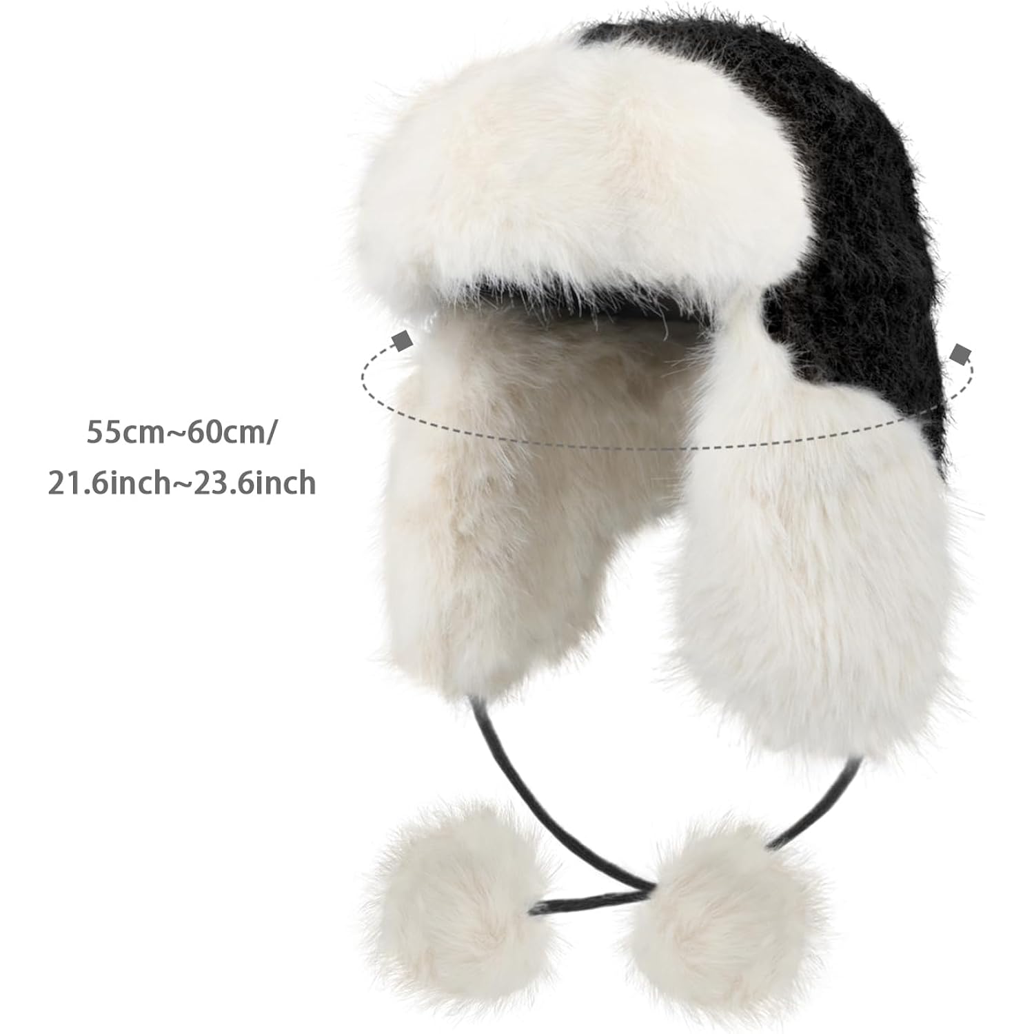 Womens Winter Thick Warm Hat Faux Fur Pilot Hood Cap Windproof Earflap Beanie Peruvian Trapper Hat for Skiing Cycling