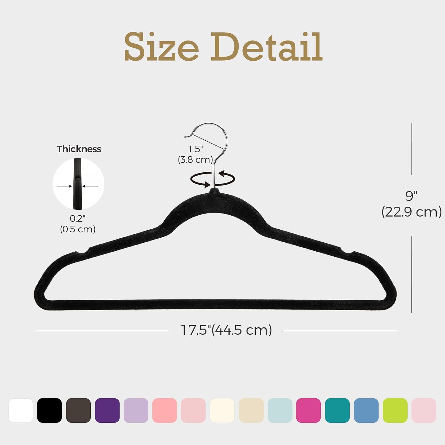 House Day Black Velvet Hangers 60 Pack, Non Slip Clothes Felt Hanger Heavy Duty For Coat, Premium Slim Space Saving Suit Hangers For Closet Organizer, 360° Rotating Silver Hook