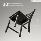 Signature Design By Ashley Wildenauer Dining Chairs Set Of 2, Modern Farmhouse Wood Side Chairs With Solid Wood Frame, Contoured Mango Veneer Seat, Casual Kitchen Seating, Black And Brown