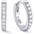ChicSilver 925 Sterling Silver Huggie Earrings for Women 14K Gold Plated Silver Hoop Earrings for Women Hypoallergenic Small Cubic Zirconia Huggie Earring (6/8/10/12/14/16/18/20mm)