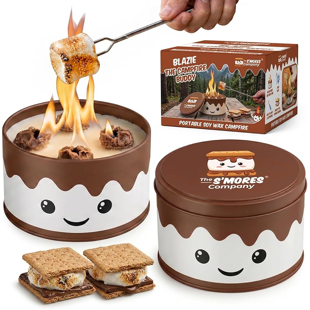 The S'Mores Company - Portable Fire Pit, Mini Tabletop Campfire (2-Pack) | Smores Soy Wax Firepit, Food Safe For Roasting Marshmallows, Bonfire Smores Maker, 3+ Hours Of Burn Time, Camping Stove