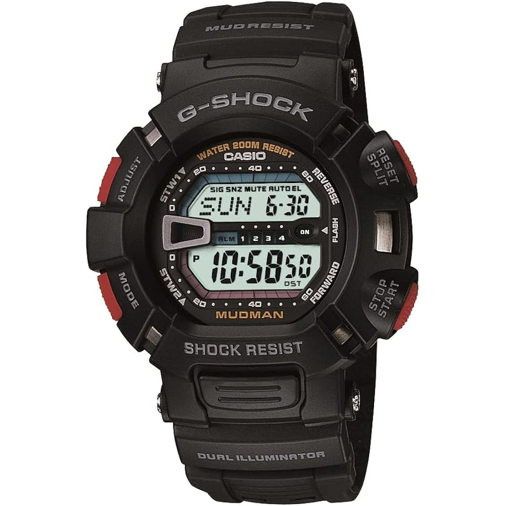 Casio G-Shock Mudman Super Dual Illuminator Men'S Quartz 52Mm Digital Watch G9000-1V