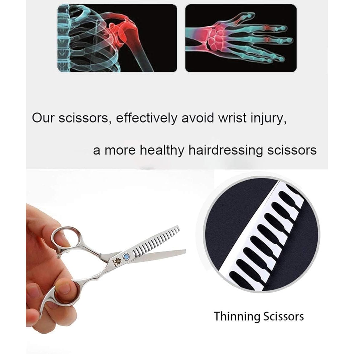 Hair Chunker Scissors - Professional 6 Inch Hair Cutting Thinning Shears Barber Salon Hairdressing