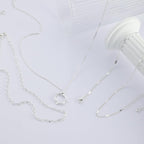 Cuzmly Layered Silver Necklaces for Women, Sterling Silver Stackable Stack Choker Necklaces for Women Trendy Layering Circle Pendant Chain Necklace Set Jewelry for Women