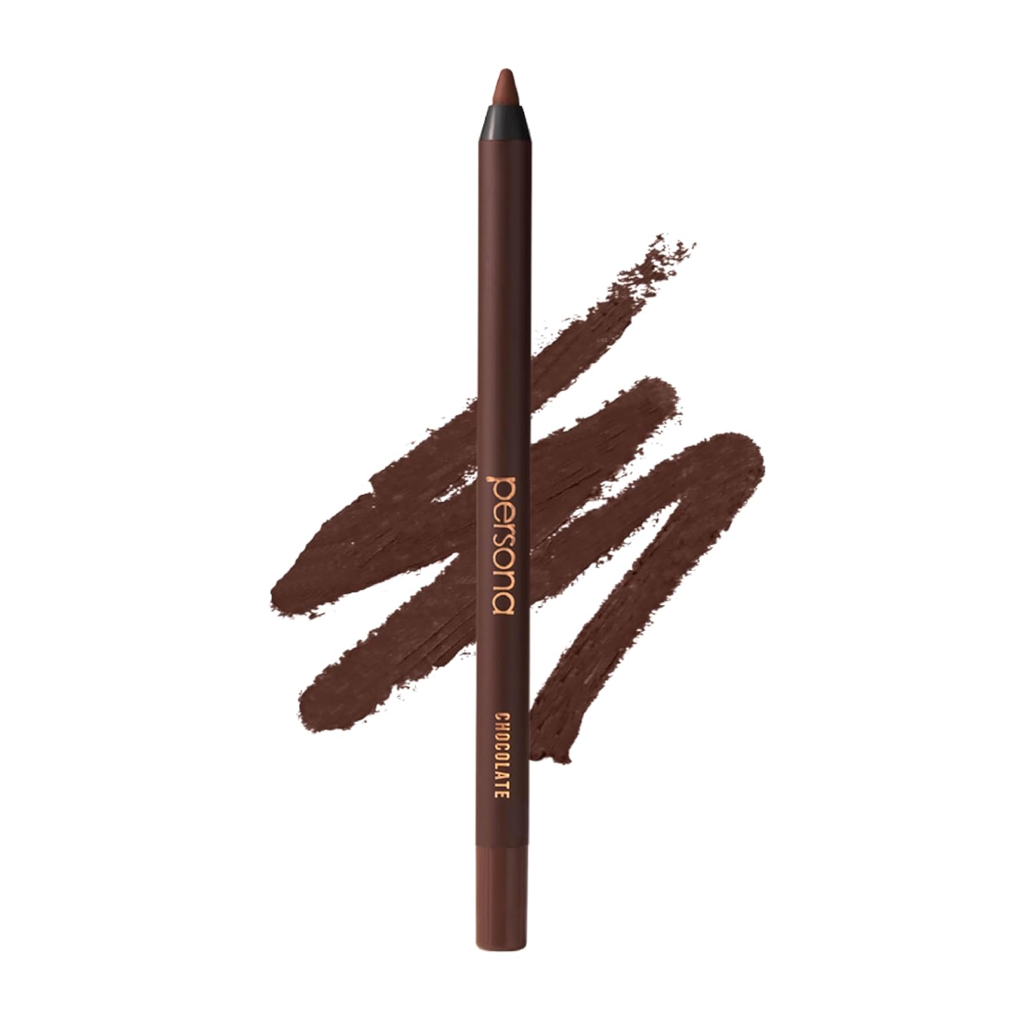 PERSONA 24HR Chocolate Waterproof Eyeliner Pencil | Creamy, Smudgeable Pencil for Lash Line & Waterline | All-Day to All-Night Wear | Vegan, Cruelty-Free, Paraben-Free | Made in USA