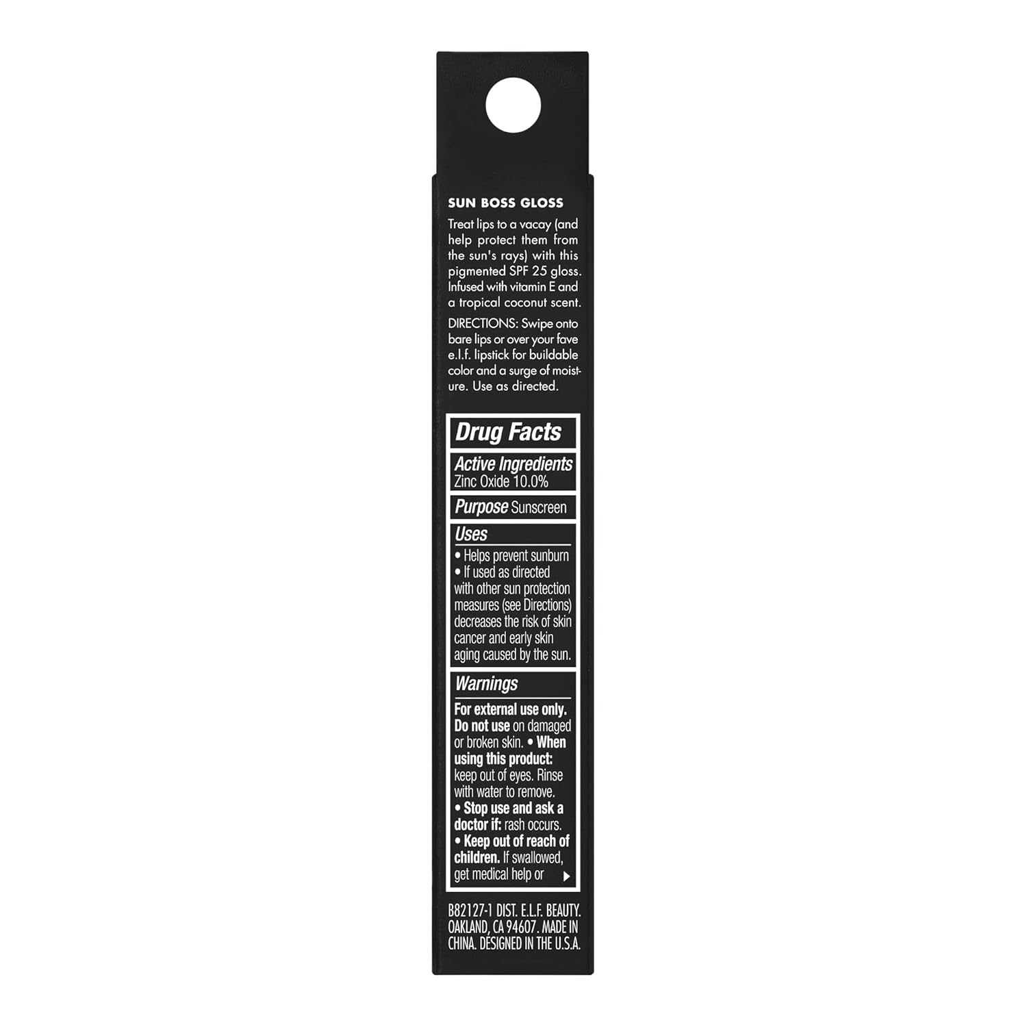 e.l.f. Sun Boss Gloss SPF 25, Pigmented Lip Gloss For A High-Shine Finish, Moisturizing & Conditioning Formula, Vegan & Cruelty-Free, Blush Much?
