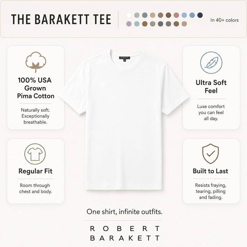 Robert Barakett Men'S Georgia Tee Short Sleeve Crew Neck Pima Cotton T-Shirt