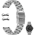 Juntan 20Mm 22Mm Stainless Steel Watch Band Curved End Straight End For Men Women Metal Watch Bands Strap Quick Release Replacement Bracelet With Double Folding Buckle Silver