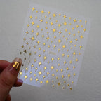12 Sheets Gold Star Nail Art Stickers 3D Self Adhesive Flower Heart Letter Number Nail Decals Gold Metal Star Nail Art Supplies Manicure Decorations for Women Acrylic Nails DIY Accessories