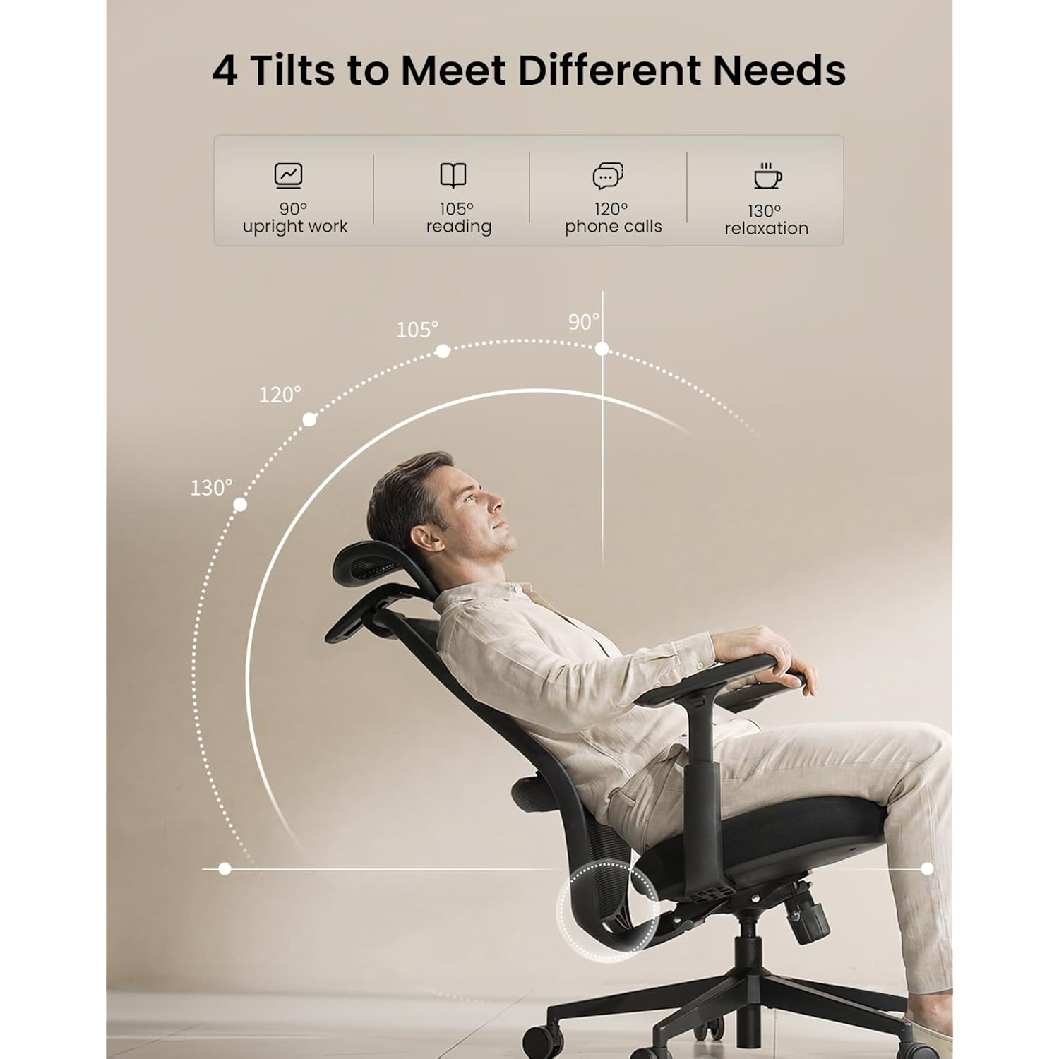 Protoarc Ec200 Ergonomic Office Chair With Adjustable Seat Depth