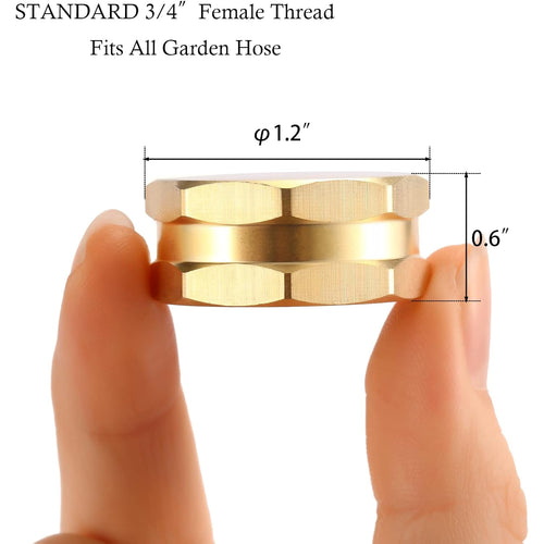2 Pack Garden Hose End Caps With Washers, Brass Spigot Cap, 3/4" Female End Cap | Brass Spigot Cap, 3/4" Female End Cap