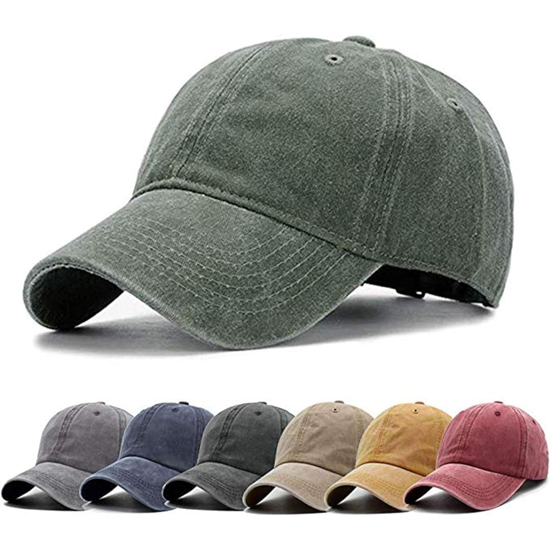 Aedvoouer Men Women Baseball Cap Vintage Washed Distressed Hats Twill Plain Adjustable Dad-Hat