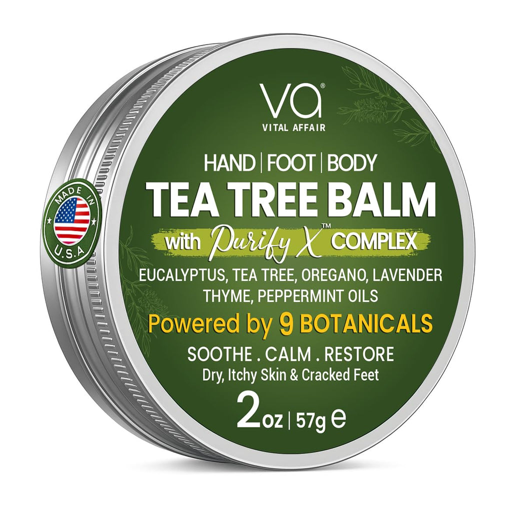 VITAL AFFAIR Tea Tree Oil Balm – Soothing Care for Rashes, Athlete’s Foot, Jock Itch, Bug Bites, Folliculitis, Cracked Feet, Dry, Flaky, Irritated Skin – For All Ages & Sensitive Skin - 2 oz