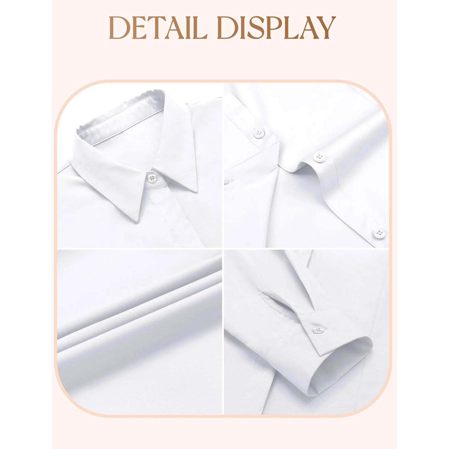 In'Voland Women'S Plus Size Button Down Shirts Long Sleeve Collared Casual Shirt Office Work Blouse Tops