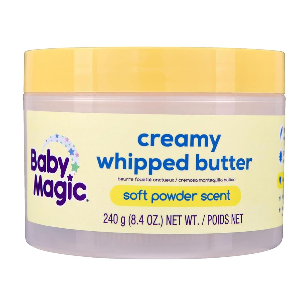 Baby Magic Creamy Whipped Butter, Soft Powder Scent, Helps Keep Skin Feeling Healthy And Baby Soft, Hypoallergenic, 8.4 Fl Oz.