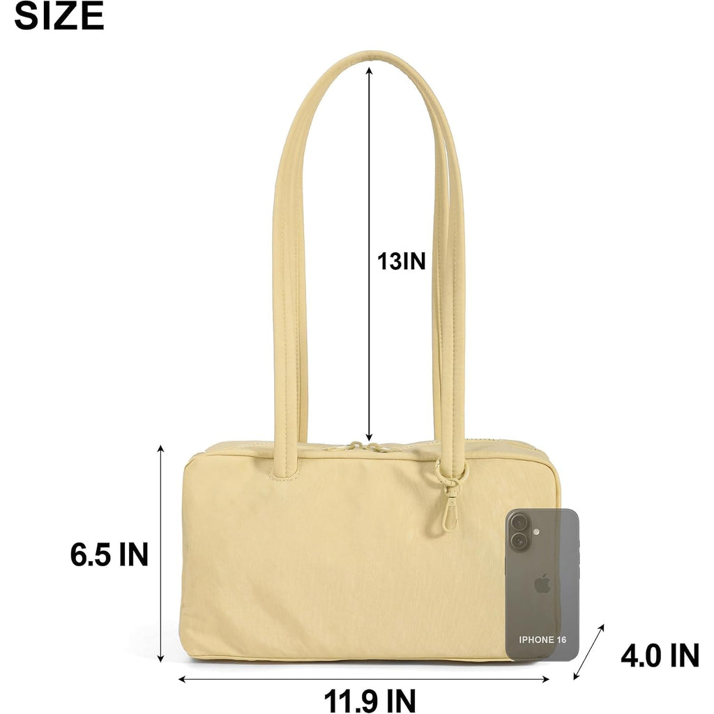 Fastfairy Slouchy Lightweight Bowler Bag: East-West Design With Charm Loop - Everyday Use Outings