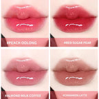 Blue Love 2Pcs Jelly Gloss Lipstick Set, High Shine & Moisturizing Melting Jelly Lip Balm, Long Lasting Plumping Lip Tint Gloss (Cinnamon Latte&Peach Oolong)
