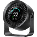 Digix Rechargeable Usb Desk Fan For Bedroom, 100 Speeds, 360° Rotation, Wall Mounted Design Small Portable Table Fan With Led Display, Quiet Personal Desktop Cooling Fans For Home Office (Black)