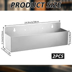 2 Pcs 15 Inch Single Speed Rail Stainless Steel Liquor Bottle Holder Wall Mounted Spray Bottle Rack Drink Rail Shelf For Bars, Restaurants
