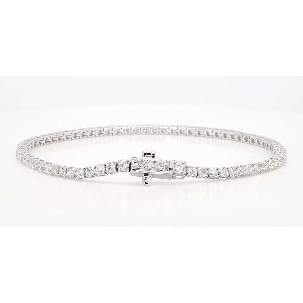 14K White and Yellow Gold Lab Grown Diamond Tennis Bracelet for Women - Round Cut Diamonds 7 Inches Bracelet - Valentine Day Jewelry Gift for Womens, Her, Wedding, F-G Color, VVS-VS Clarity