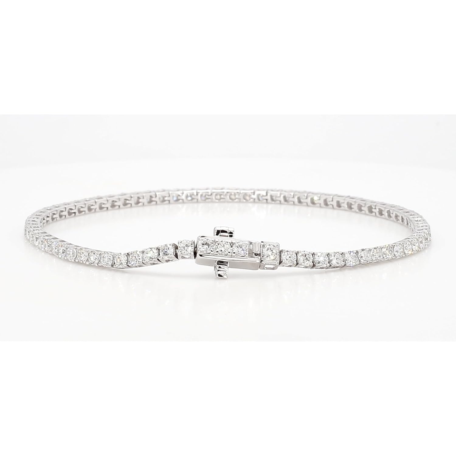 14K White and Yellow Gold Lab Grown Diamond Tennis Bracelet for Women - Round Cut Diamonds 7 Inches Bracelet - Valentine Day Jewelry Gift for Womens, Her, Wedding, F-G Color, VVS-VS Clarity