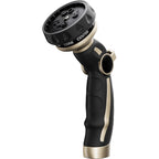 Restmo Hose Nozzle Heavy Duty, Metal Water Hose Sprayer For Garden | 9 Spray Patterns, Leak Proof, Thumb Flow Control, On/Off Valve, Ideal For Outdoor Lawn & Plant, Car & Pet, Black