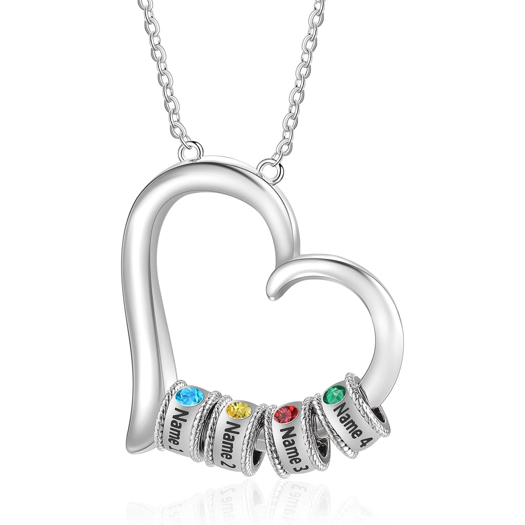 Jewelstruck Personalized Mothers Necklace with Birthstone Custom Names Necklace Family Gifts for Women Mom Wife Nana Mothers Day Gift Ideas Christmas