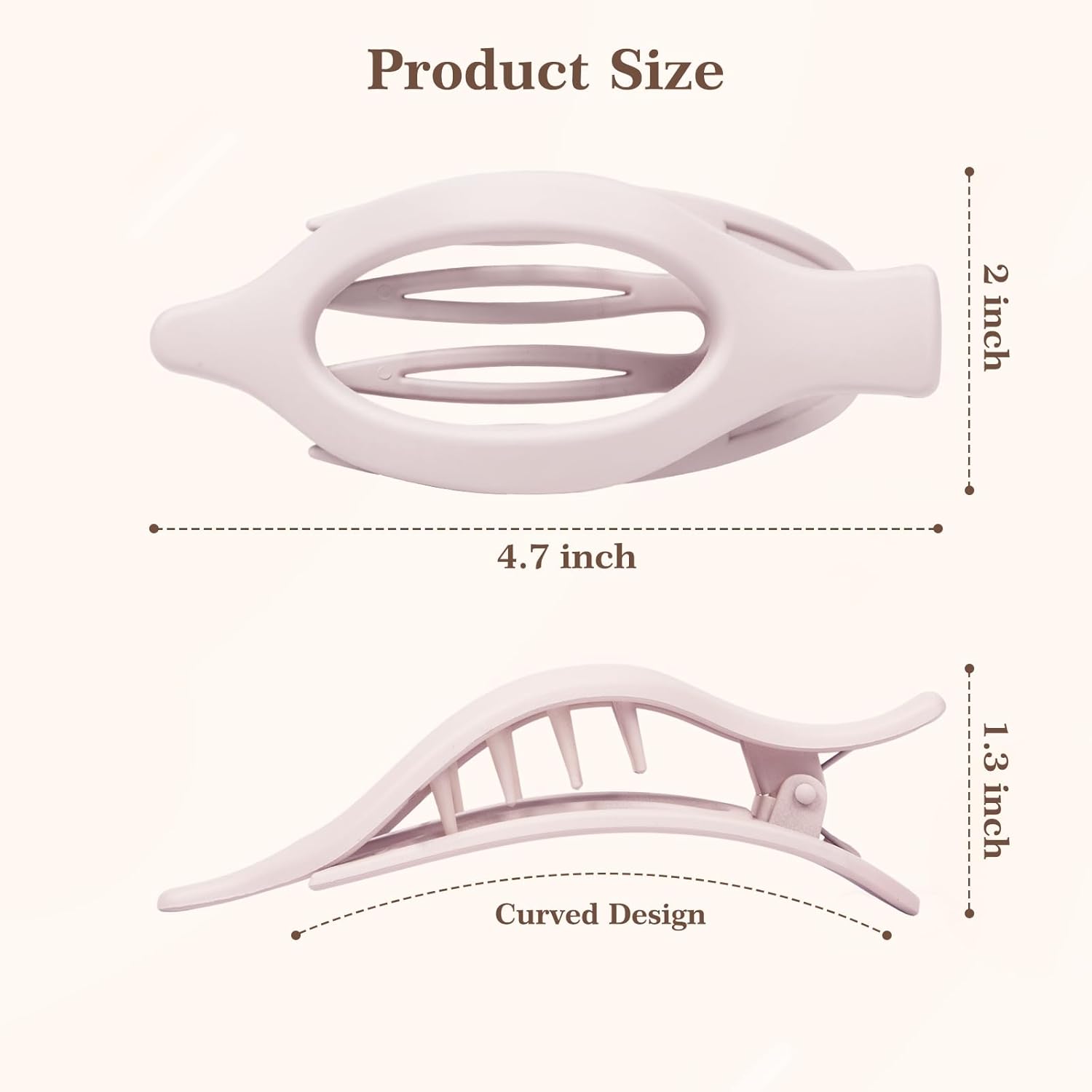 8 Pack Flat Hair Clips for Women – Large Claw Clips for Thick and Thin Hair, Strong Hold Styling Barrettes Accessories