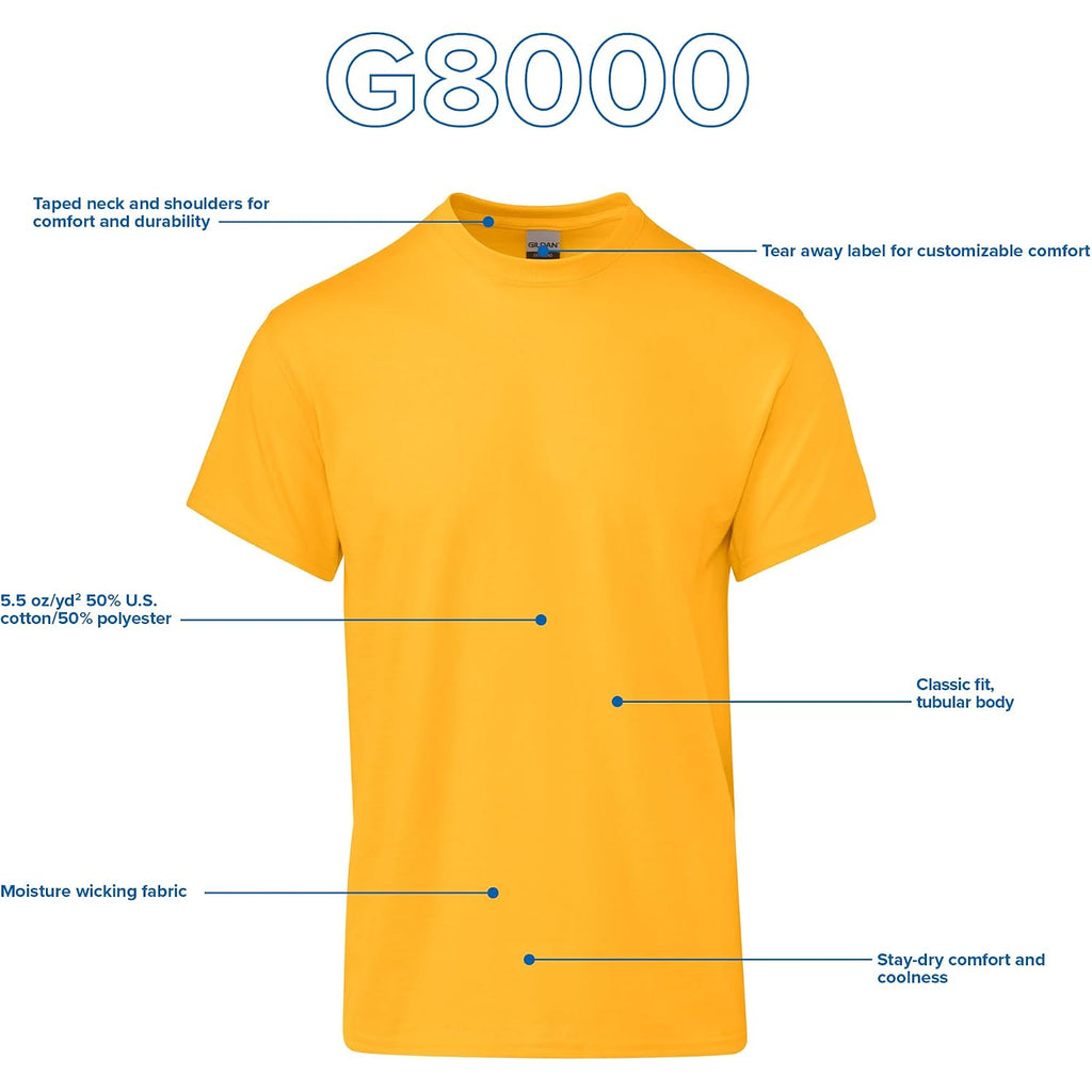 Gildan Unisex-Adult Dryblend T-Shirt, Style G8000, Multipack