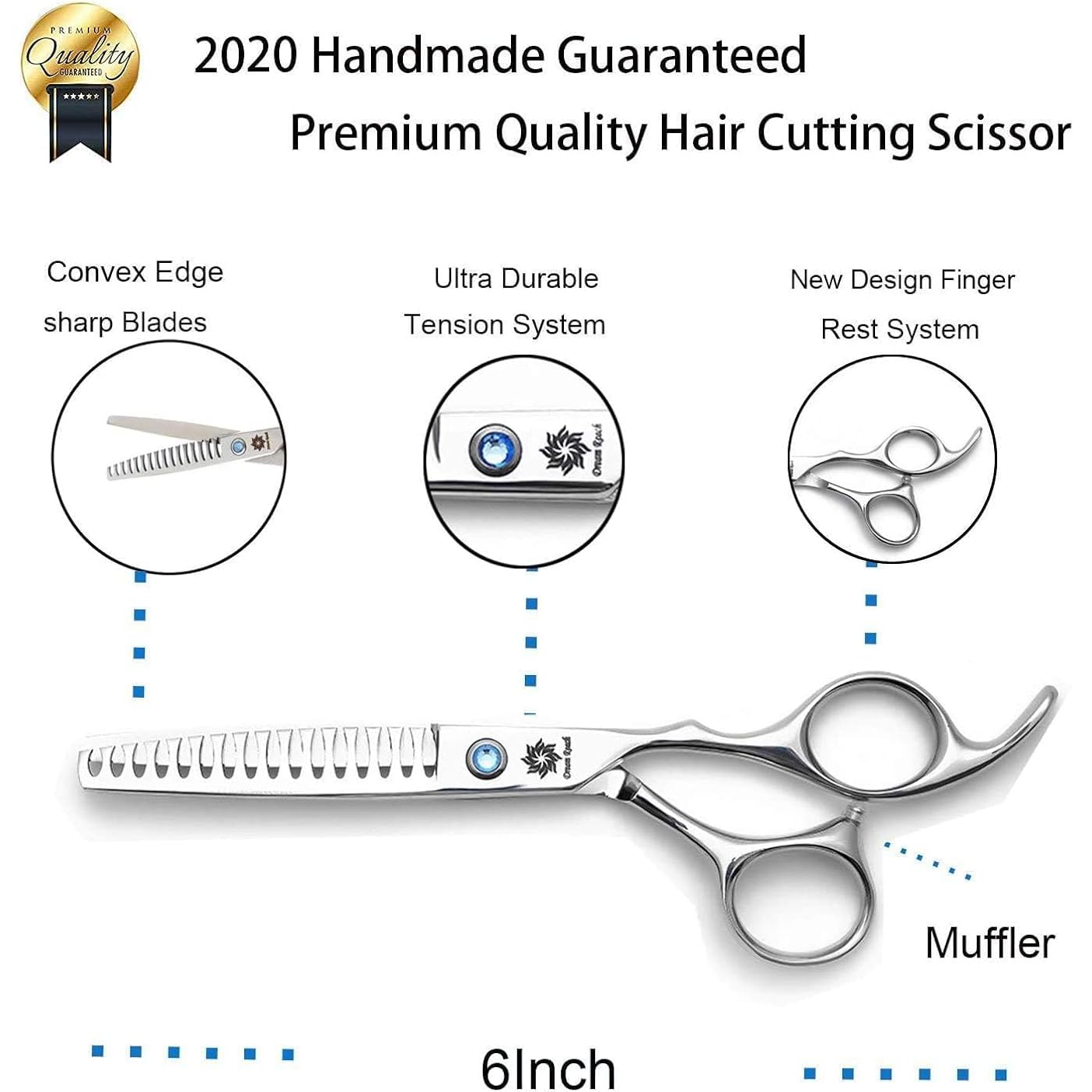 Hair Chunker Scissors - Professional 6 Inch Hair Cutting Thinning Shears Barber Salon Hairdressing