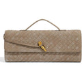 Trendy Woven Evening Clutch Purses Women Underarm Shoulder Handbag Cute Satchels Crossbody Purse Pu Leather Wallet