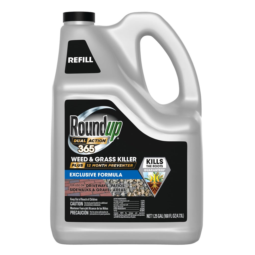 Roundup Dual Action 365 Weed & Grass Killer Plus 12 Month Preventer Refill | Tomcat Mouse Killer, Child Resistant, Refillable Station - Tamper-Resistant Indoor Bait Station With Clear Monitoring Window