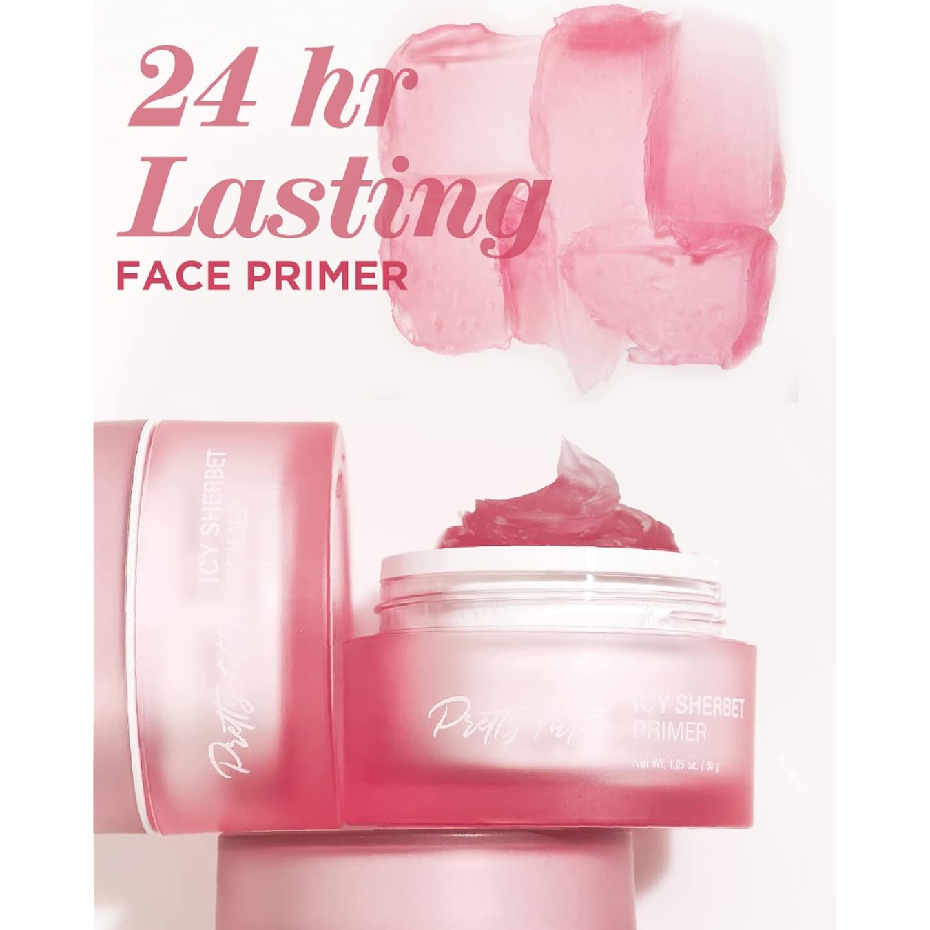 TOUCH IN SOL Icy Sherbet Primer 1.05 fl.oz. - Hydrating Primer Face Makeup for Dry or Oily Skin - Silk Pore and Wrinkle Minimizer - Silicone and Oil Free Gel Formula with Cooling Effect