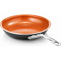 Gotham Steel 9.5 Inch Copper Non Stick Frying Pans, Ceramic Non Toxic Frying Pans Nonstick Skillet Made Without PFOA PFOS, Lightweight, Stay Cool Handle, Oven and Dishwasher Safe