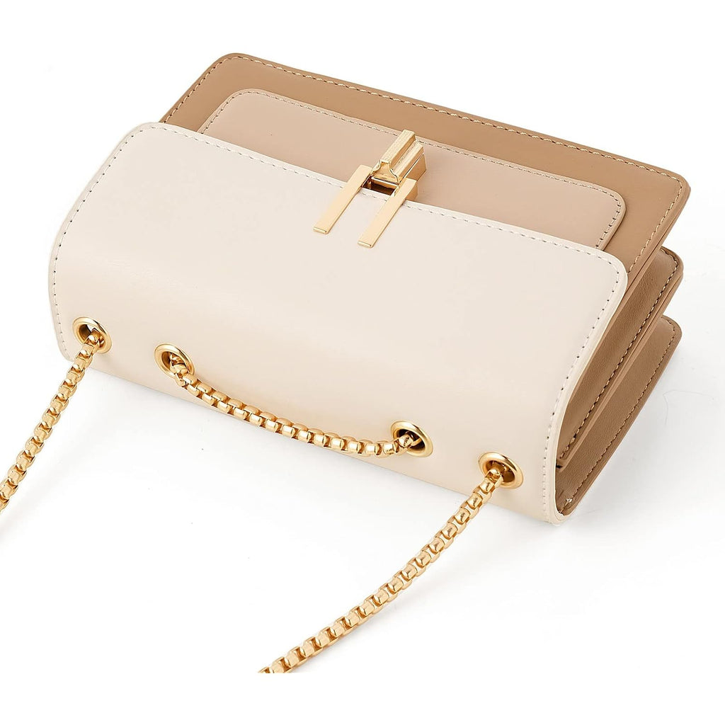 Color-Block Crossbody Bags For Women Leather Cross Body Purses Cute Designer Handbags Shoulder Bag Medium Size