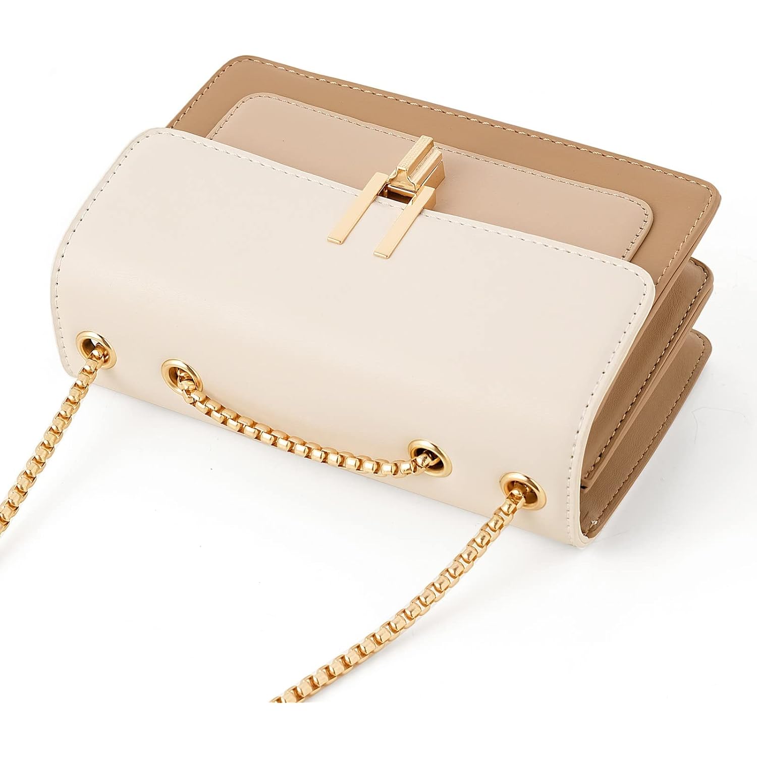 Color-Block Crossbody Bags for Women Leather Cross Body Purses Cute Designer Handbags Shoulder Bag Medium Size
