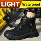 Steel Toe Boots For Women Wateproof Safety Shoes Men Lightweight Composite Toe Boots Leather Construction Steel Work Shoes