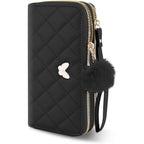 Womens Wristlet Wallets, PU Leather Clutch Wallet Double Zipper Credit Card Wallet with Multi Card Slots
