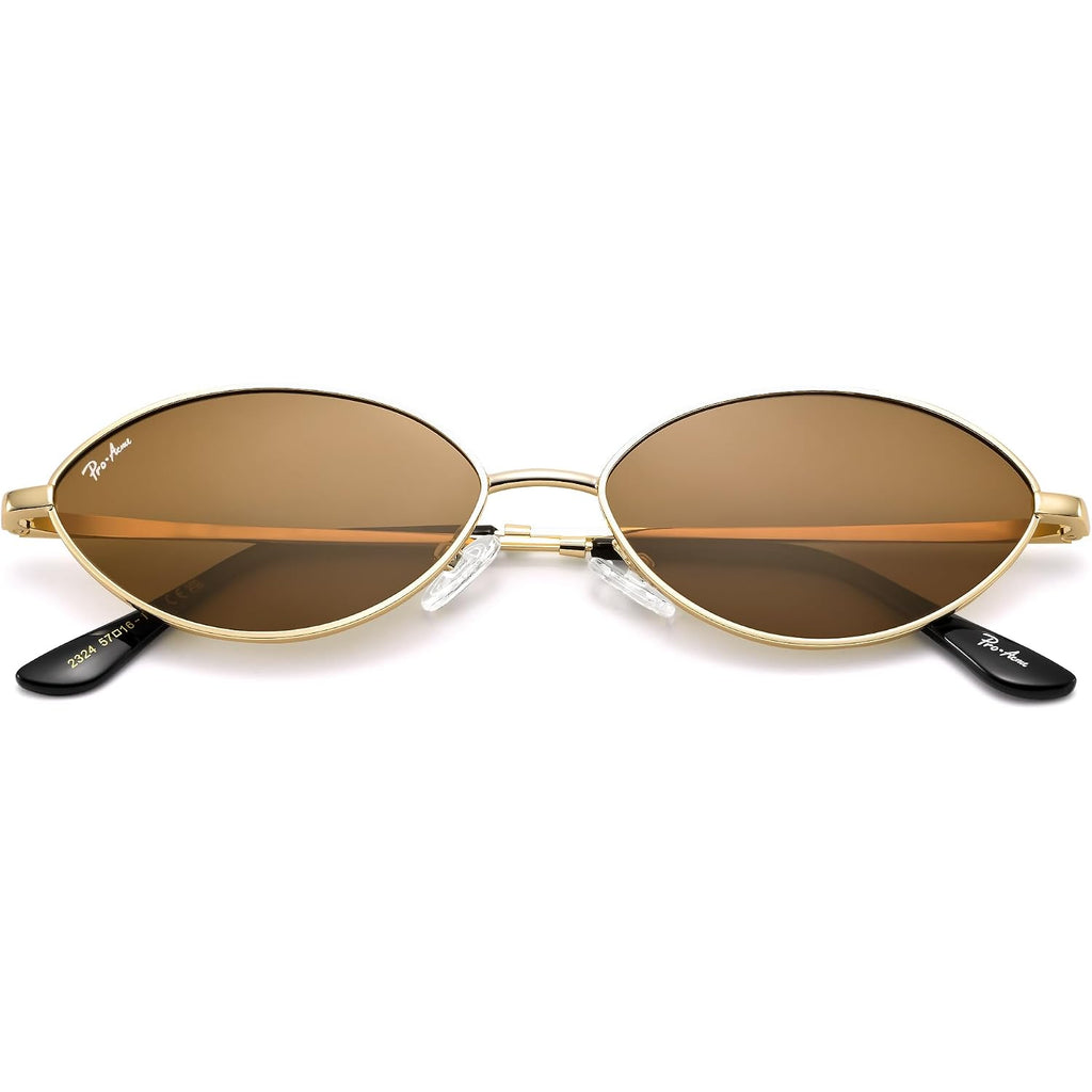 Pro Acme Retro Oval Small Cat Eye Sunglasses For Women, 90S Polarized Trendy Shades, Y2K Fashion Glasses