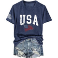 4th of July Shirt for Women:American Flag T-Shirt Stars and Stripes Graphic Tee Red White and Blue Summer Patriotic Tops