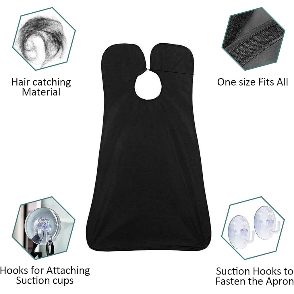Beard Bib Apron, Beard Trimming Catcher for Men Shaving Hair Clippings Non-Stick Waterproof Grooming Cloth