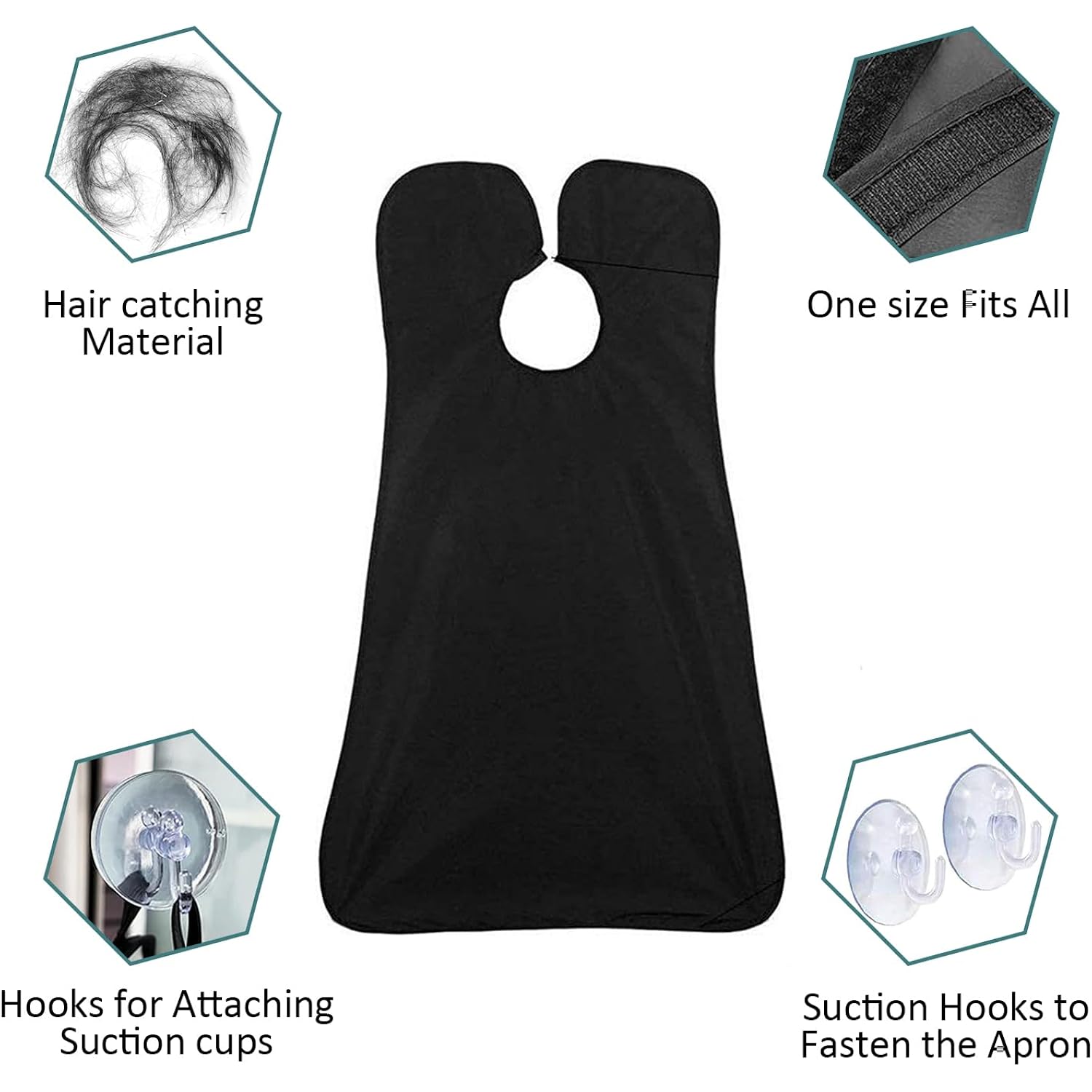 Beard Bib Apron, Beard Trimming Catcher for Men Shaving Hair Clippings Non-Stick Waterproof Grooming Cloth