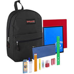 Trail Maker Backpack With School Supplies For Kids - 20 Piece Back To School Supplies With 17" Backpack (Black)